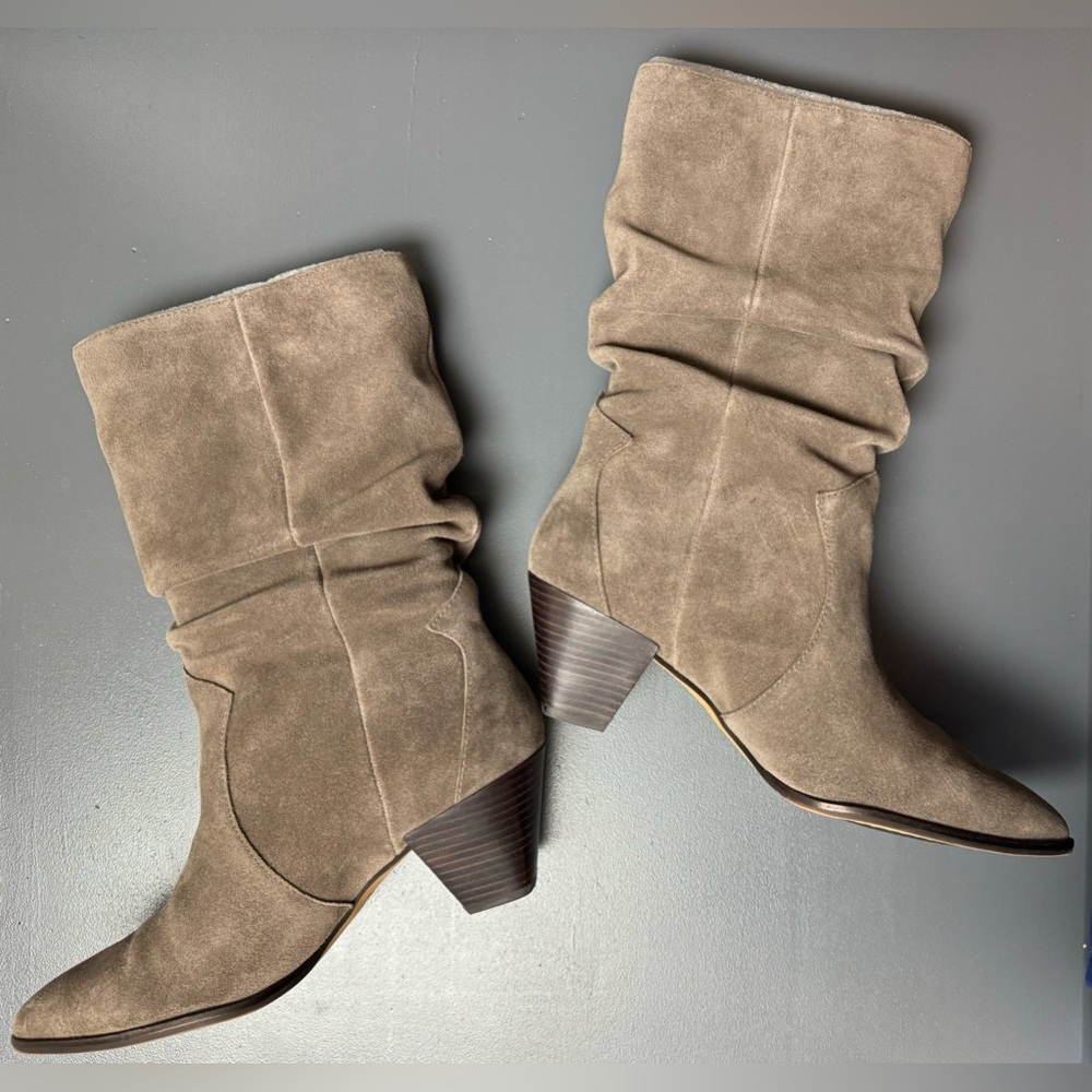 Vince Camuto Suede Mid-Calf Pointed Boots